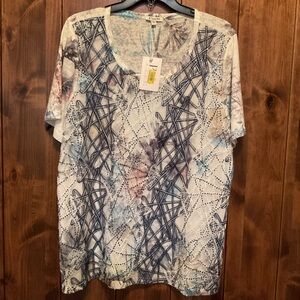Paris Multicolor Abstract Print Top
